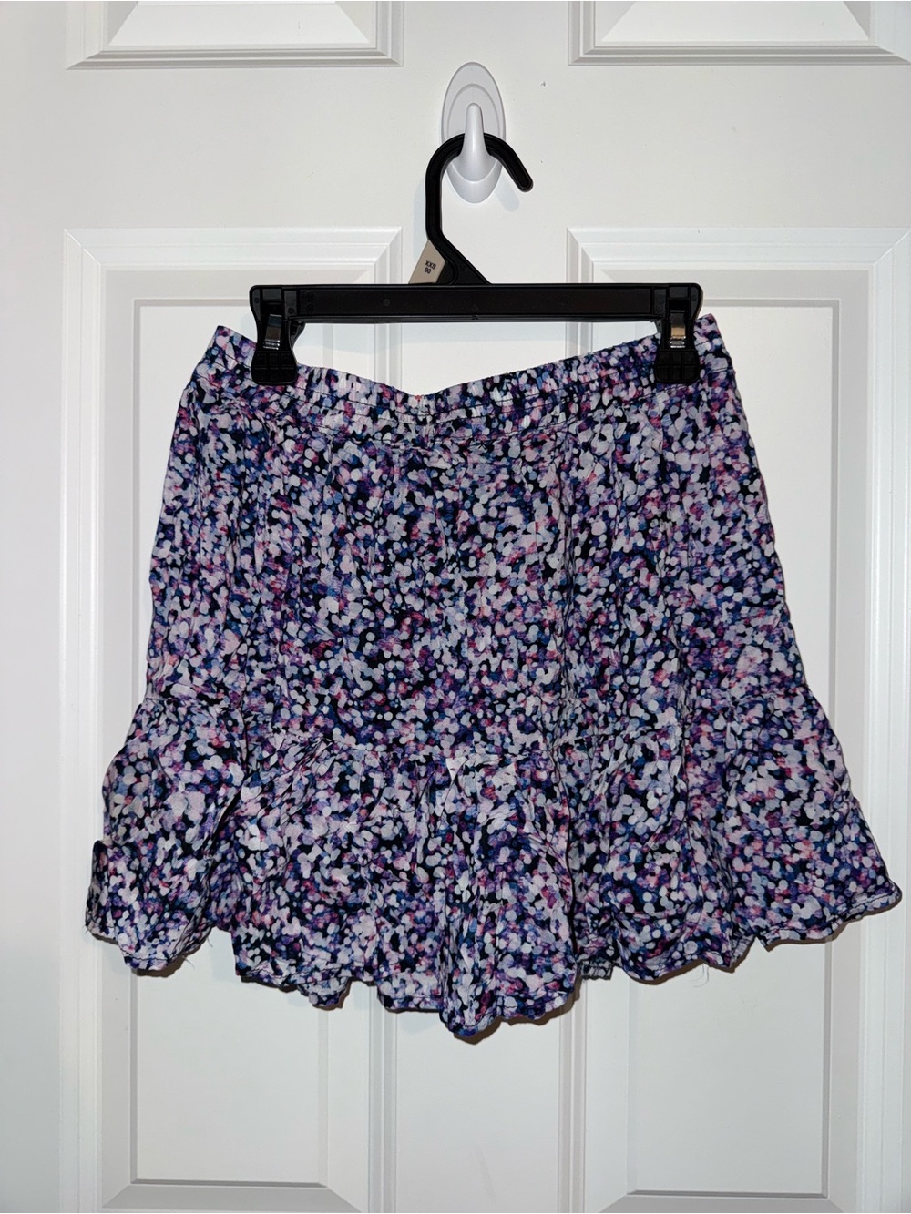 Women's Floral Ruffle Mini Skirt - Purple Mix